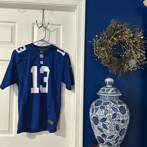 Kids Nike NFL New York Giants Odell Beckham Jr Blue Dri Fit Jersey Size L 14/16